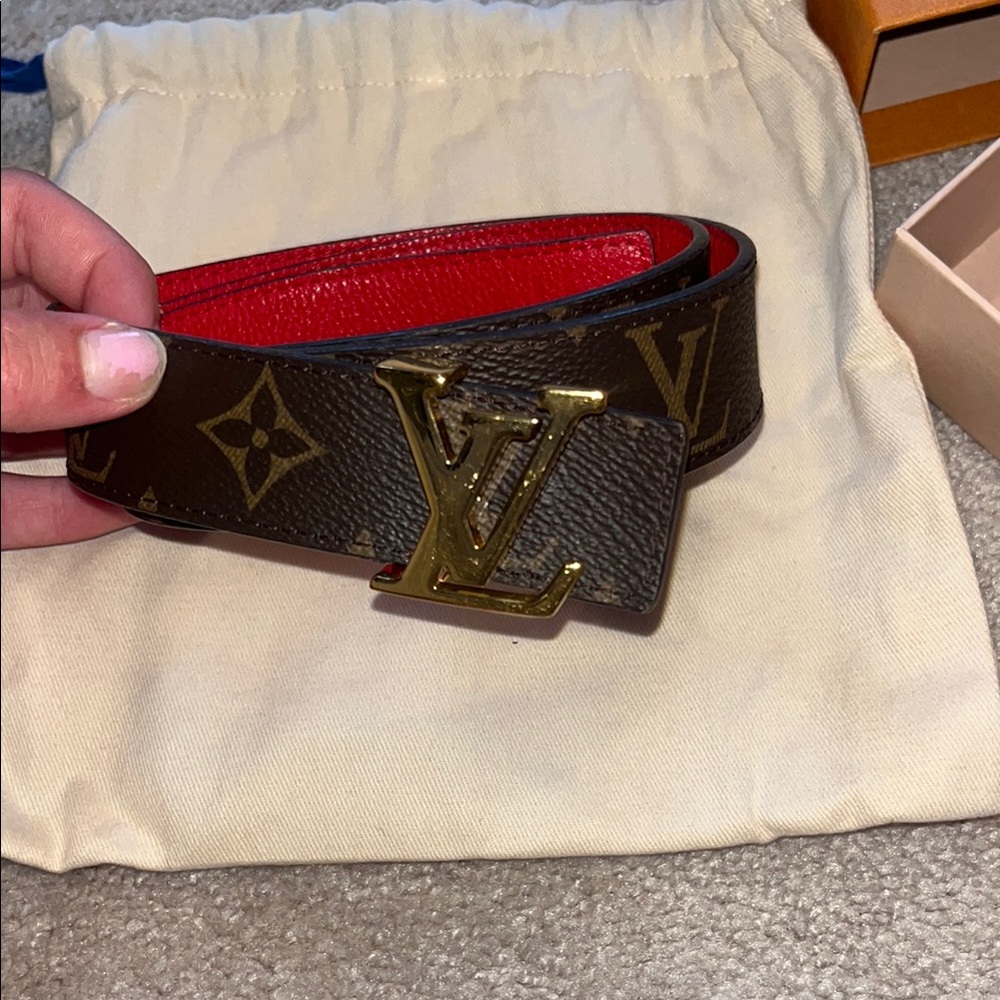 Louis Vuitton Black and Gold Men's Belt